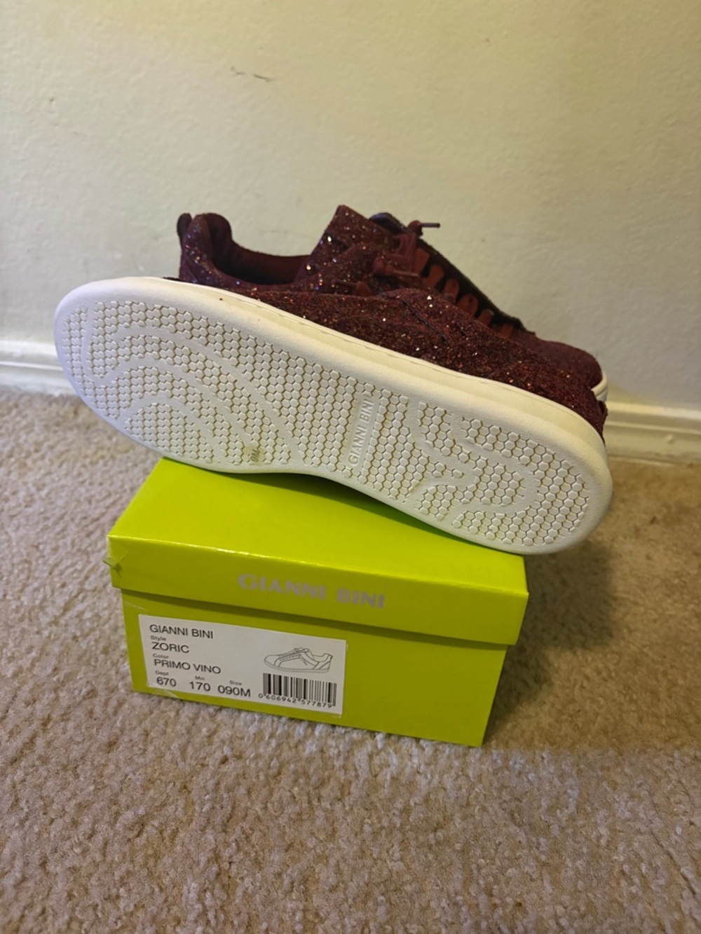 Gianni Bini Wine Glitter Low-Top Sneakers - Picture 4 of 7